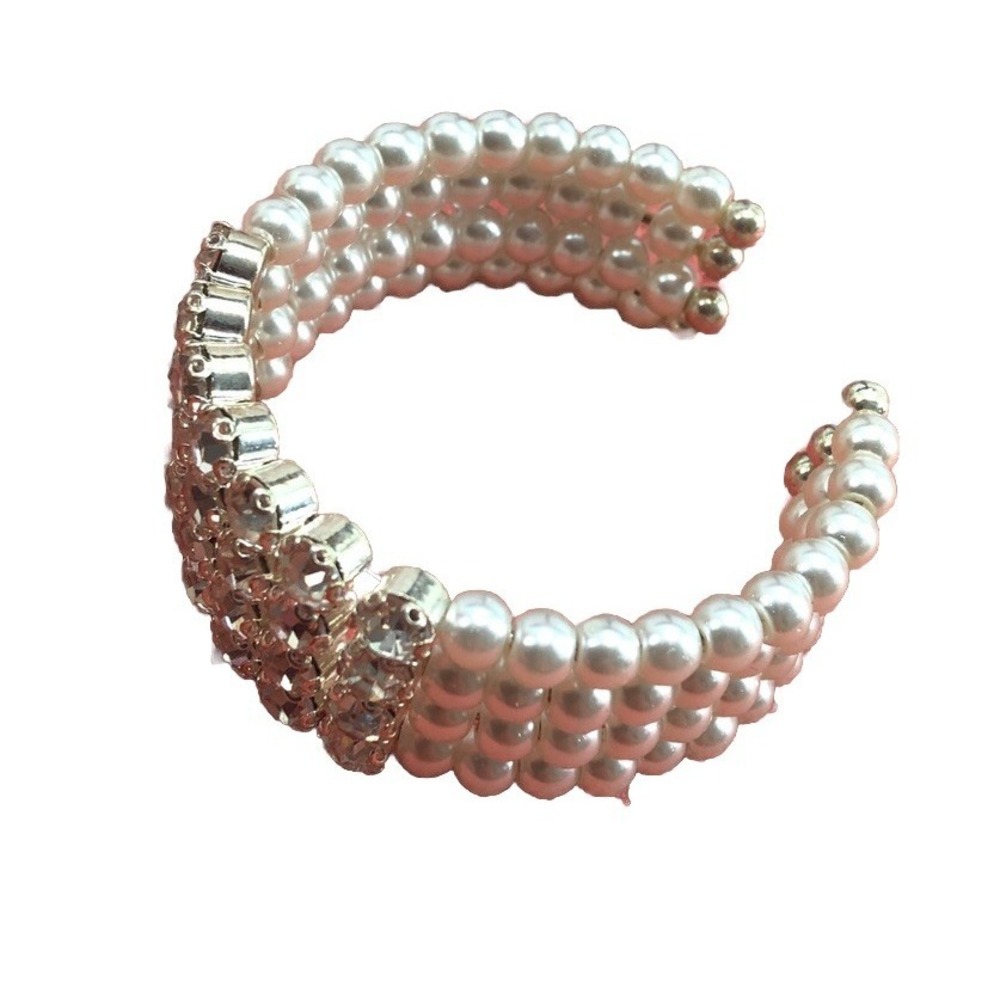 UNBRANDED 4 STRANDS AFFIXED RHINESTONES CUFF BRACELET Classy Wedding Worthy